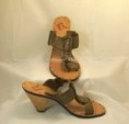 REPORT Copper Metalic Gladiator Sandal with Triangular Wood Heel  10M