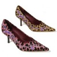 Diego Di Lucca VALENTINA PINK Leopard Print Calf Hair Shoe 6.5