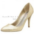 Charles David AMELIA STYLE Distressed Suede Gold Metalic Pump Shoe 6.5