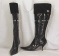  Nine West Tall Shaft Distressed Leather Boot with Suede Cuff - Item: 762-305
