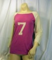 BERKLEY 100% Cashmere Rugby Style Jersey #7 Sweater PINK Medium