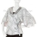 REVERSIBLE KIMONO WRAP BY HOT IN HOLLYWOOD SILVER LACE LARGE
